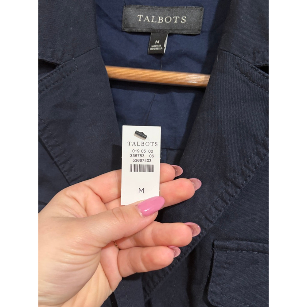 Talbots Utility Jacket Navy Blue Button Front Lig… - image 4